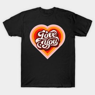 I Love You Retro Vintage Hearts T-Shirt